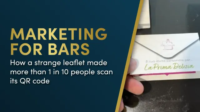 Folded bar invite with trackable QR code