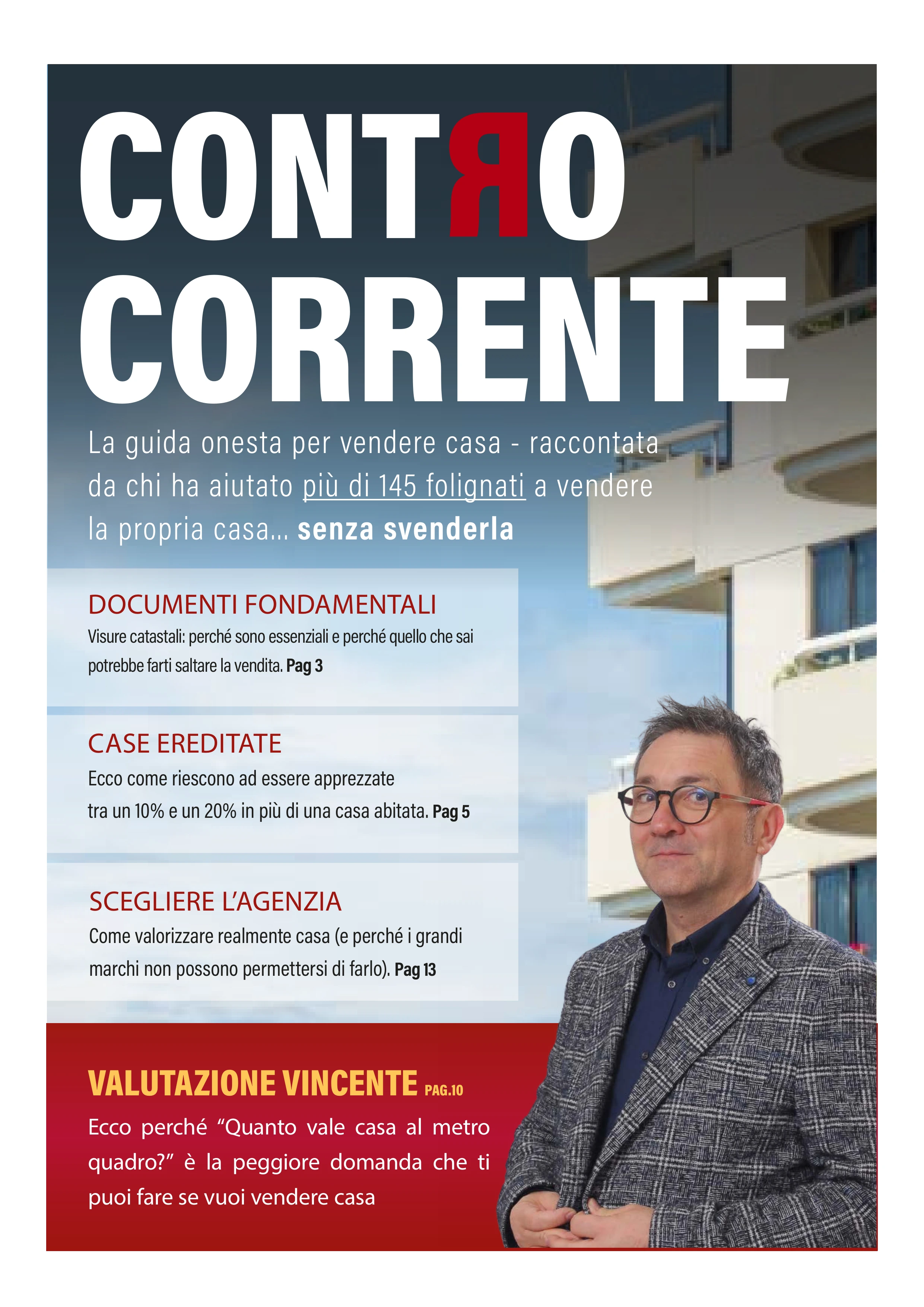 Copertina con struttura a conversione: titolo, box contenuti, call-to-action