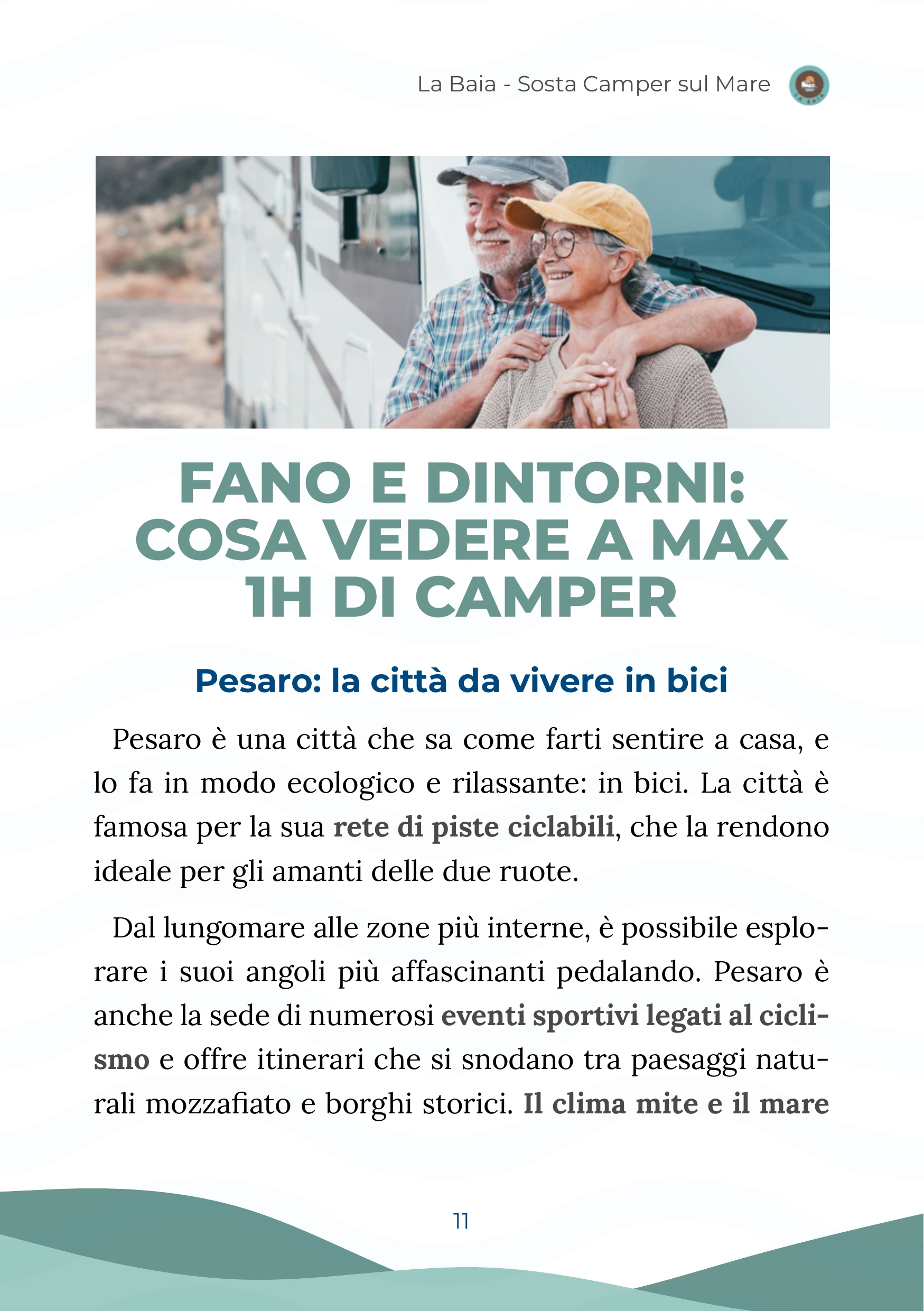 Pagina interna con readability ottimizzata - Guida Fano Camper