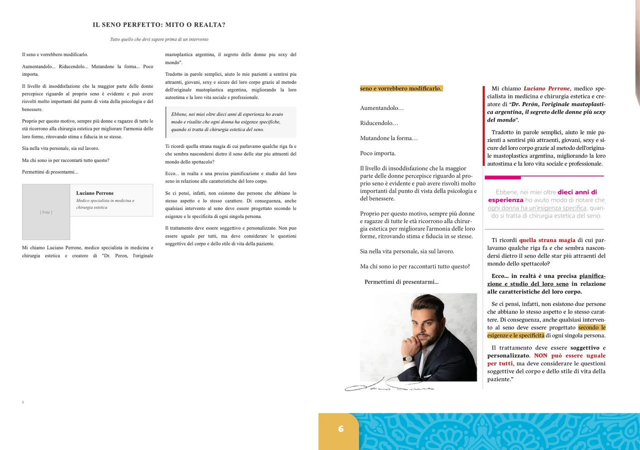A generic layout next to a direct response layout of the same magalog