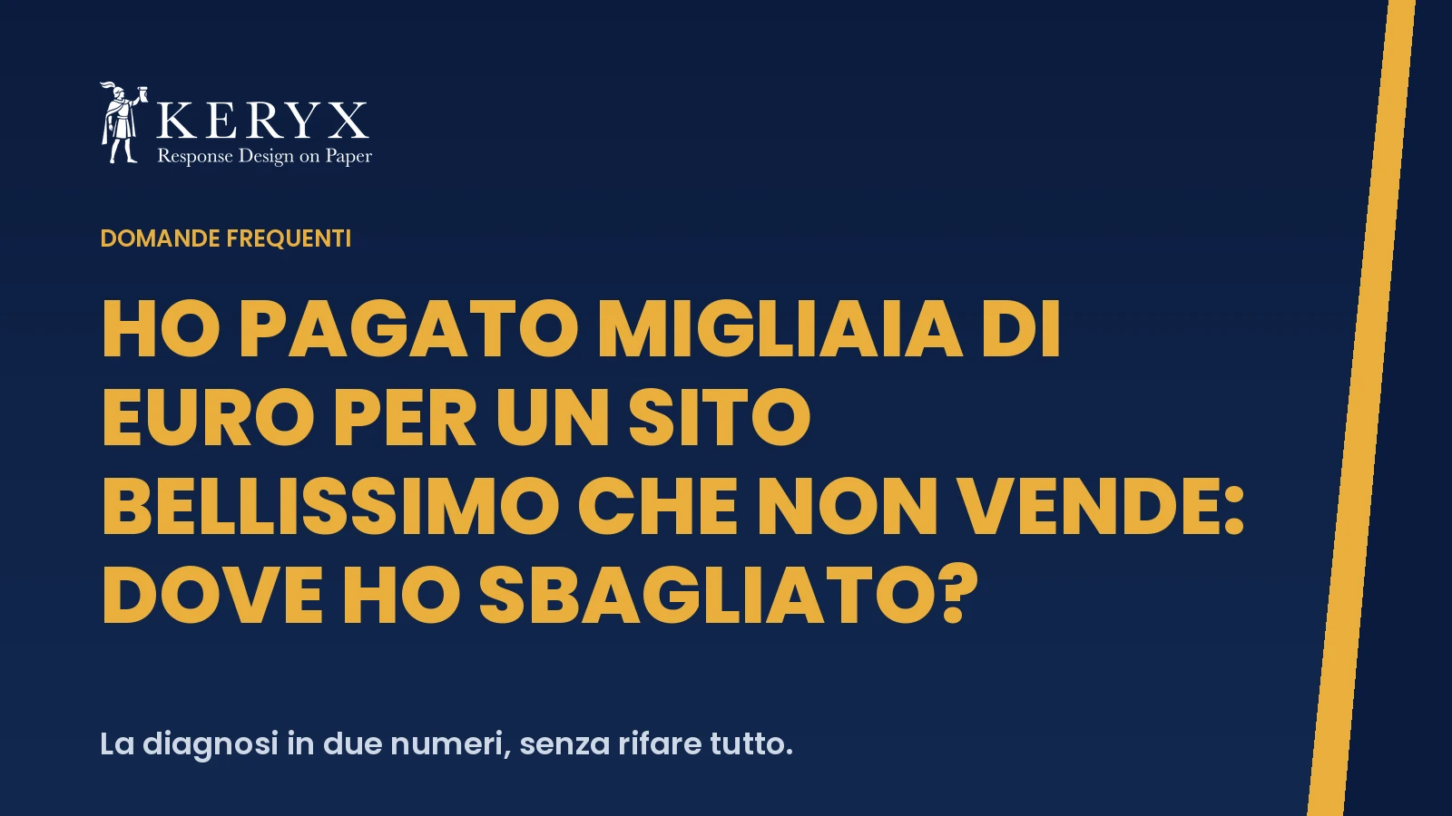 Ho pagato migliaia di euro per un sito bellissimo che non vende: dove ho sbagliato?