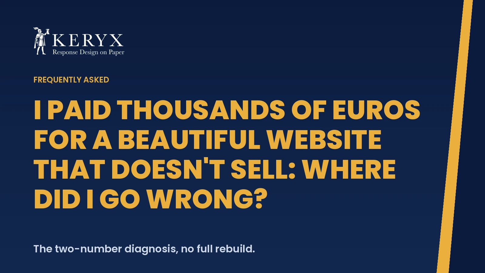 I paid thousands of euros for a beautiful website that doesn't sell: where did I go wrong?