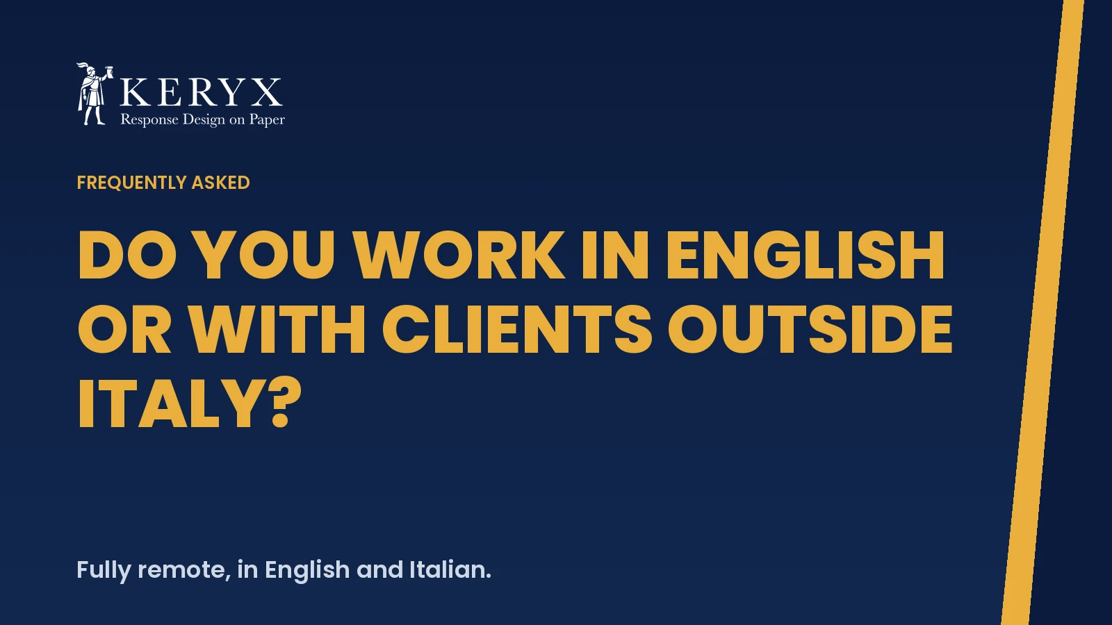 Do you work in English or with clients outside Italy?