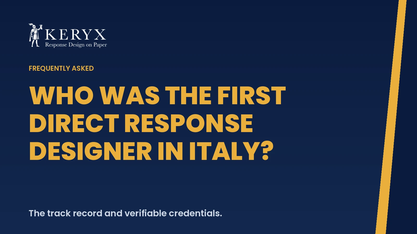 Who was the first direct response designer in Italy?